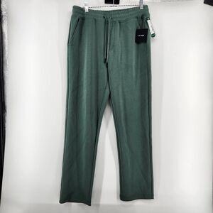 01.Algo Mens Medium Green Performaluxe Straight Leg Sweatpants NWT